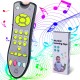 Baby TV Remote Control Toy With Sound Light, Realistic Learning Education Toys With English Spanish French, Toddler Musical Toy, Gifts For Girls Boys