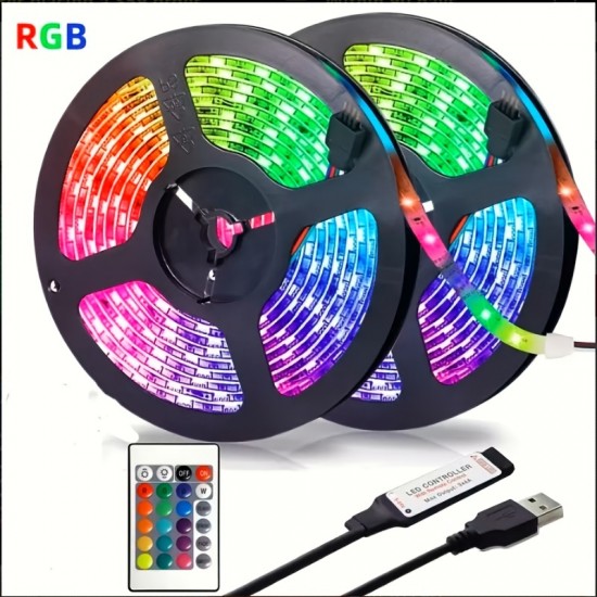 5050 RGB Led Strip Lights Music Sync Color Changing ,Smart Application Remote Control, Led Strip Lights For Bedroom Room Home Decorative Party Festival.