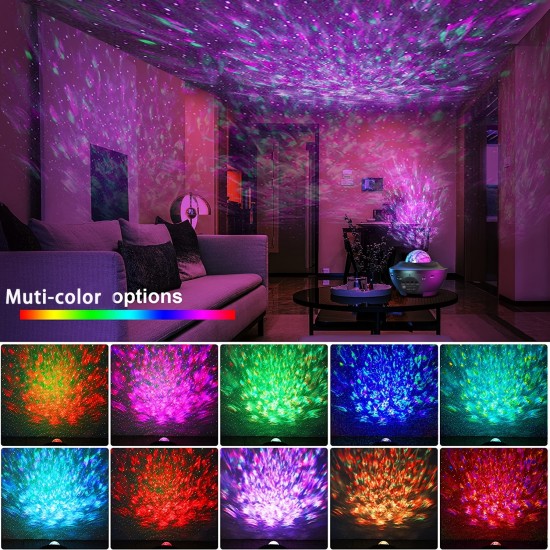 1pc Star Projector, Galaxy Projector For Bedroom With Remote Control,3 In 1 Night Light Projector With LED Cloud Moving Ocean Wave,Built-in BT Music Speaker,Night Light Projector For Kids Adults Gaming Room,Home Theater,Ceiling, Room Decor