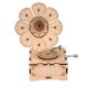 DIY 3D Wooden Puzzle Phonograph Music Box Model Kits Toys For Children Hand Shake Assembly Toy Gifts Home Decoration