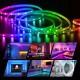 5050 RGB Led Strip Lights Music Sync Color Changing ,Smart Application Remote Control, Led Strip Lights For Bedroom Room Home Decorative Party Festival.